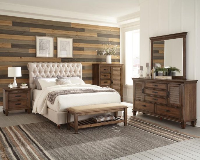 Modal Additional Images for Devon Upholstered Full Panel Bed Beige