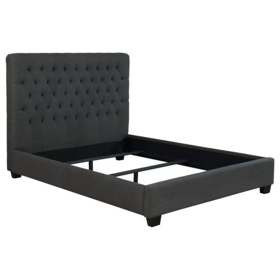 Modal Additional Images for Chloe Upholstered Eastern King Panel Headboard Charcoal