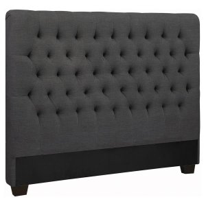 (image for) Chloe Upholstered Eastern King Panel Headboard Charcoal