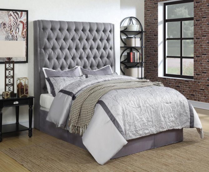 Modal Additional Images for Camille Upholstered Queen Panel Headboard Grey