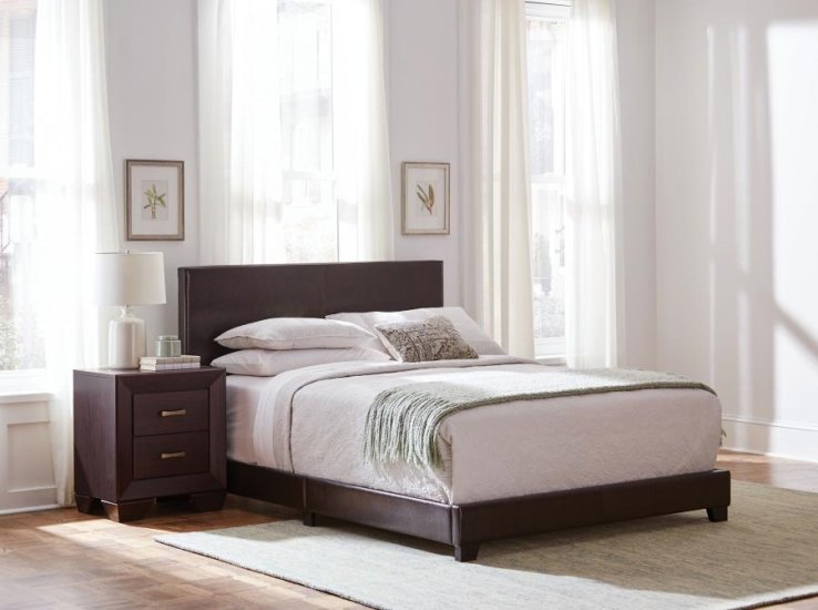 Modal Additional Images for Dorian Upholstered Eastern King Panel Bed Brown