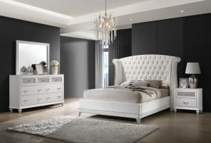 (image for) Barzini 4-piece Eastern King Bedroom Set White