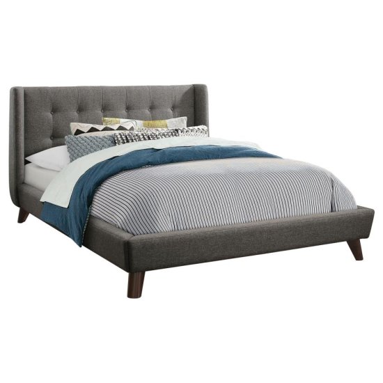 (image for) Carrington Upholstered Full Wingback Bed Grey