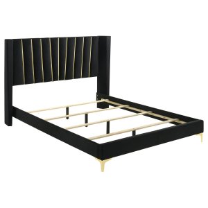 (image for) Kendall Upholstered Eastern King Panel Bed Black