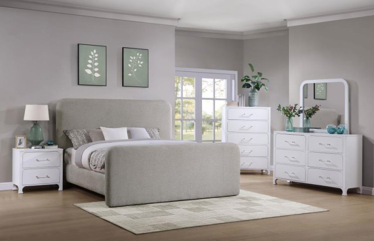 Modal Additional Images for Wren Upholstered Eastern King Panel Bed Grey