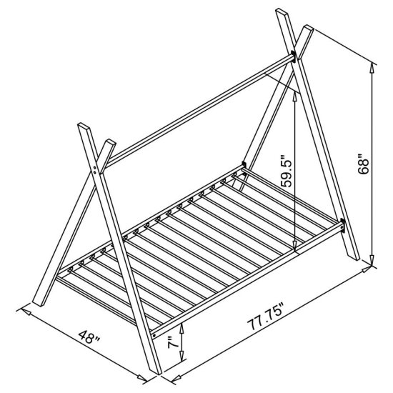 Modal Additional Images for Fultonville Metal Twin Tent Bed Pink