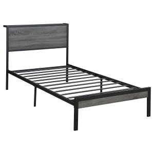 (image for) Ricky Metal Twin Panel Bed Grey