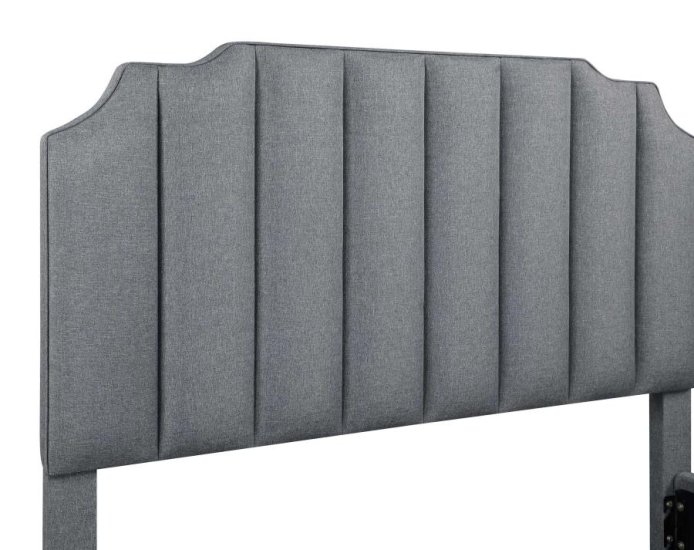 Fiona Upholstered Eastern King Panel Bed Light Grey