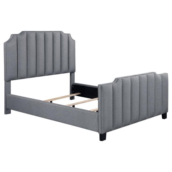 (image for) Fiona Upholstered Queen Panel Bed Light Grey