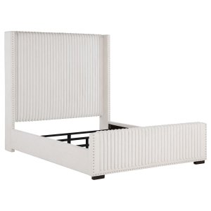 (image for) Natasha 65-inch Upholstered Eastern King Wingback Bed Cream