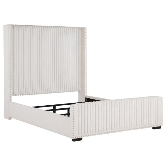 (image for) Natasha 65-inch Upholstered Eastern King Wingback Bed Cream