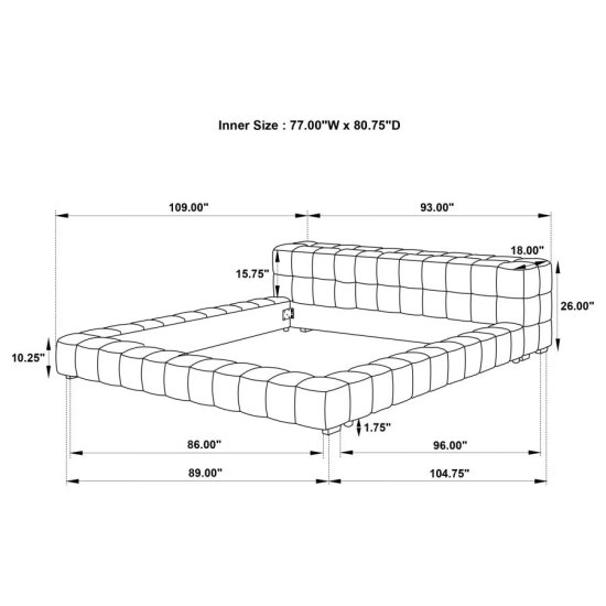 Modal Additional Images for Trinity Upholstered Eastern King Platform Bed Green