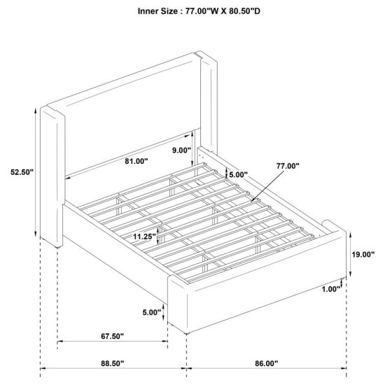 Modal Additional Images for Alamosa Boucle Upholstered Eastern King Platform Bed White 