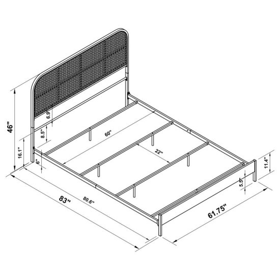 Modal Additional Images for Amherst Radio Weave Rattan Metal Queen Bed Black