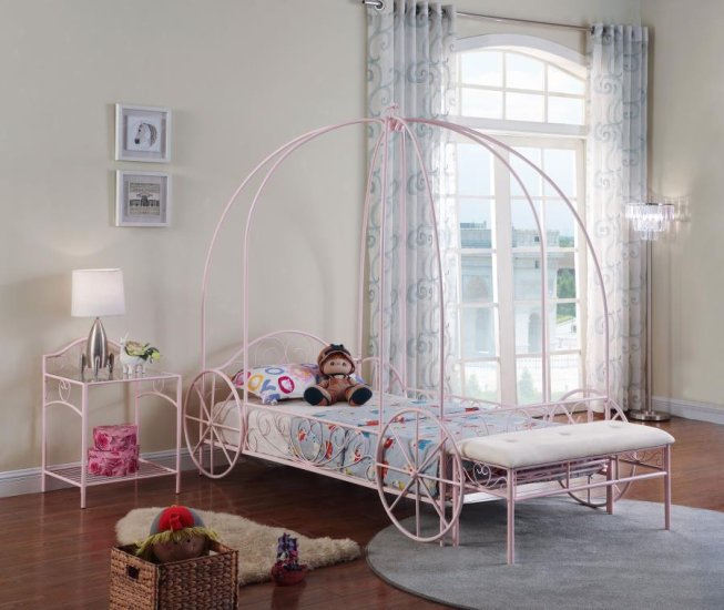 Modal Additional Images for Massi Metal Twin Canopy Bed Powder Pink