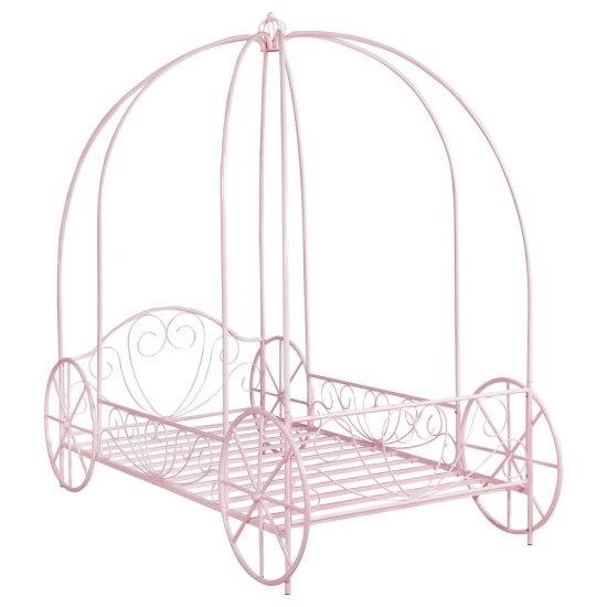 (image for) Massi Metal Twin Canopy Bed Powder Pink