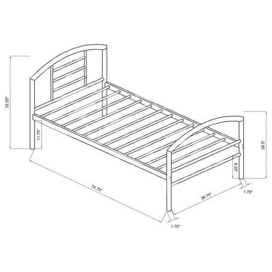 Modal Additional Images for Baines Metal Twin Open Frame Bed Black