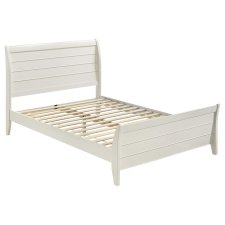 (image for) Selena Wood Full Panel Bed Cream White
