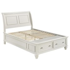 (image for) Selena Wood Full Storage Panel Bed Cream White