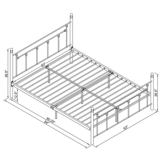 Modal Additional Images for Canon Metal Queen Open Frame Bed White