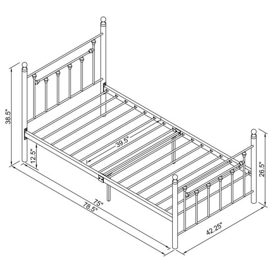 Modal Additional Images for Canon Metal Twin Open Frame Bed White