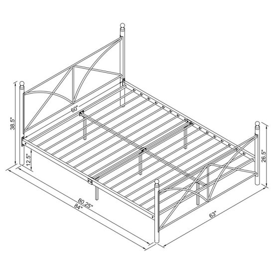 Modal Additional Images for Hart Metal Queen Open Frame Bed Matte Black