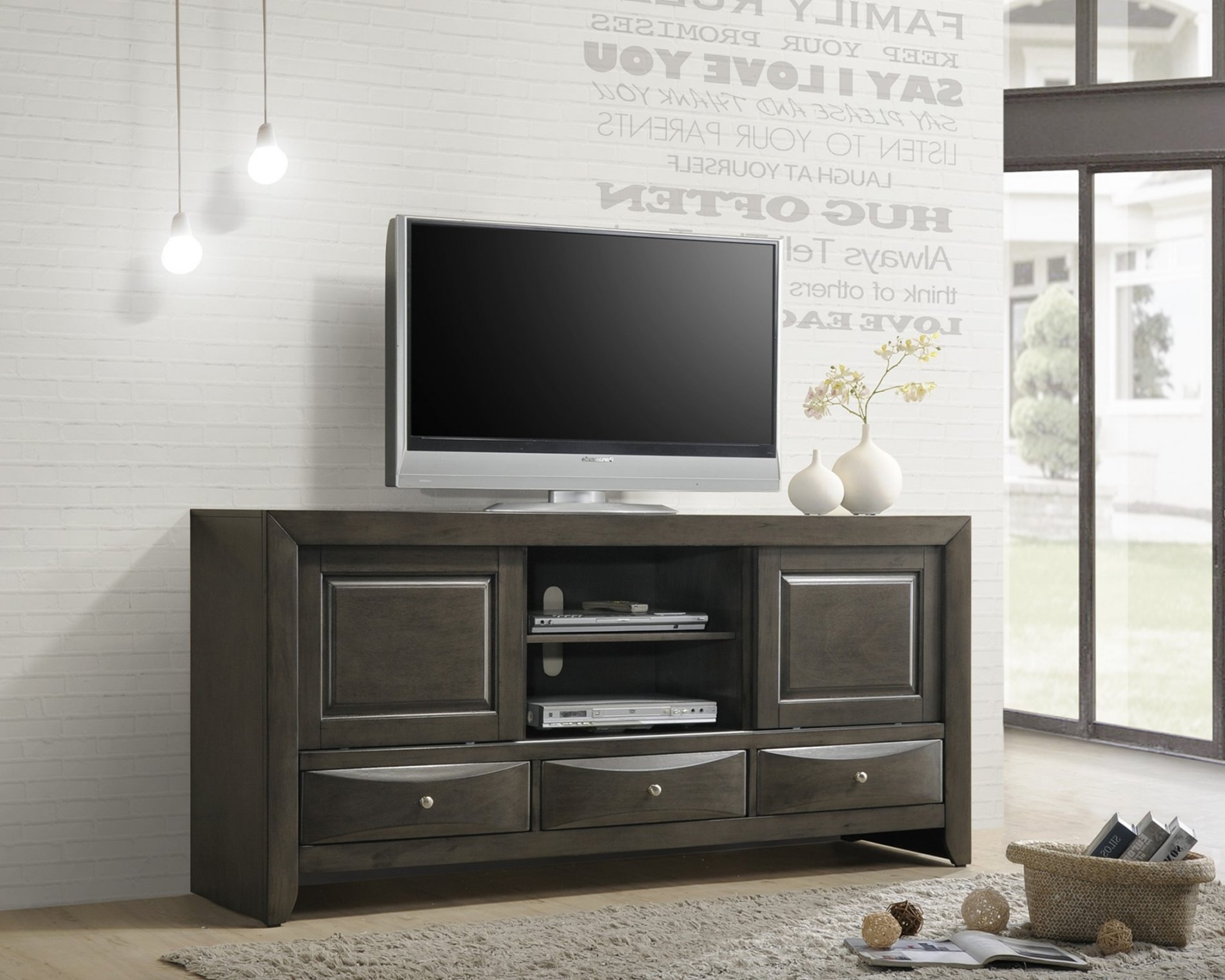 4270 Emily TV Stand 68" Grey - Click Image to Close