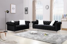 (image for) 97074 Manchester Black - 2PC Sofa & Loveseat Set